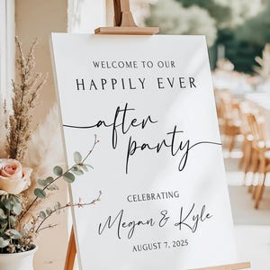Happily Ever After Wedding Welcome Sign Wedding Reception Sign Welcome To Our Wedding Sign Minimalist Wedding Welcome Sign Printed Sign