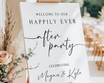 Happily Ever After Wedding Welcome Sign Wedding Reception Sign Welcome To Our Wedding Sign Minimalist Wedding Welcome Sign Printed Sign