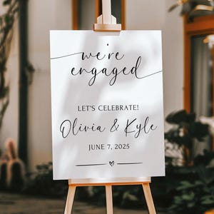Printed and Shipped Engagement Party Welcome Sign, Minimalist Engagement Sign, Modern Engagement Welcome, Welcome To Our Engagement