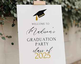 Printed and Shipped Graduation Party Welcome Sign Graduation Party Sign Graduation Party Decorations Custom Graduation Party Sign