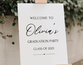 Printed and Shipped Graduation Party Welcome Sign Graduation Party Sign Graduation Party Decorations Custom Graduation Party Sign