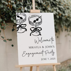 Printed and Shipped Engagement Party Welcome Sign, Minimalist Engagement Sign, Modern Engagement Welcome, Welcome To Our Engagement