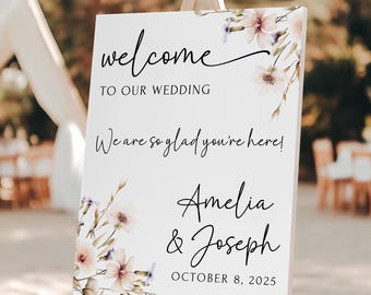 Printed and Shipped Wedding Welcome Sign Minimalist Wedding Sign Custom Wedding Print Welcome Wedding Decoration Personalized Wedding Sign
