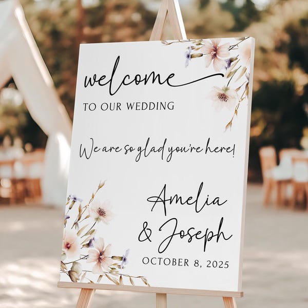 Printed and Shipped Wedding Welcome Sign Minimalist Wedding Sign Custom Wedding Print Welcome Wedding Decoration Personalized Wedding Sign