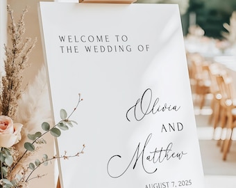 Wedding Welcome Sign Modern Wedding Welcome Sign Welcome To Our Wedding Sign Wedding Board Vertical Minimalist Wedding Welcome Sign