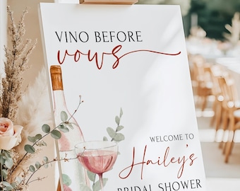 Vino Before Vows Bridal Shower Welcome Sign Wine Themed Bridal Shower Welcome Sign Custom Wine Vino Before Vows Bridal Shower