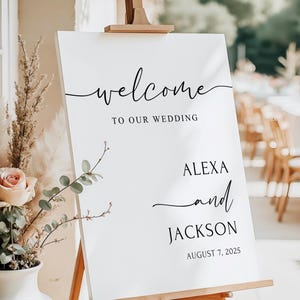 Printed and Shipped Wedding Welcome Sign, Elegant Wedding Sign, Welcome To Our Wedding Sign, Wedding Board Vertical, Minimalist Wedding Sign