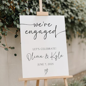 Printed and Shipped Engagement Party Welcome Sign, Minimalist Engagement Sign, Modern Engagement Welcome, Welcome To Our Engagement