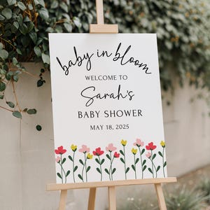 Printed and Shipped Baby in Bloom Baby Shower Sign Wildflower Baby Shower Welcome Sign Baby in Bloom Sign Girl Baby Shower Decor