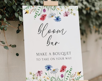 Insegna Bloom Bar, Insegna Flower Bar, Insegna Floral Wedding, Insegna Make a Bouquet, Insegna Bridal Shower, Insegna Baby Shower, Stampata e Spedita