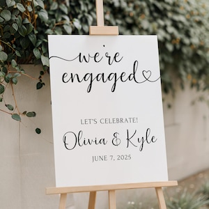 Printed and Shipped Engagement Party Welcome Sign, Minimalist Engagement Sign, Modern Engagement Welcome, Welcome To Our Engagement