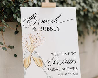 Brunch and Bubbly Bridal Shower Welcome Sign Foam Board Bridal Shower Poster Bridal Brunch Welcome Sign Bridal Brunch Printed & Shipped