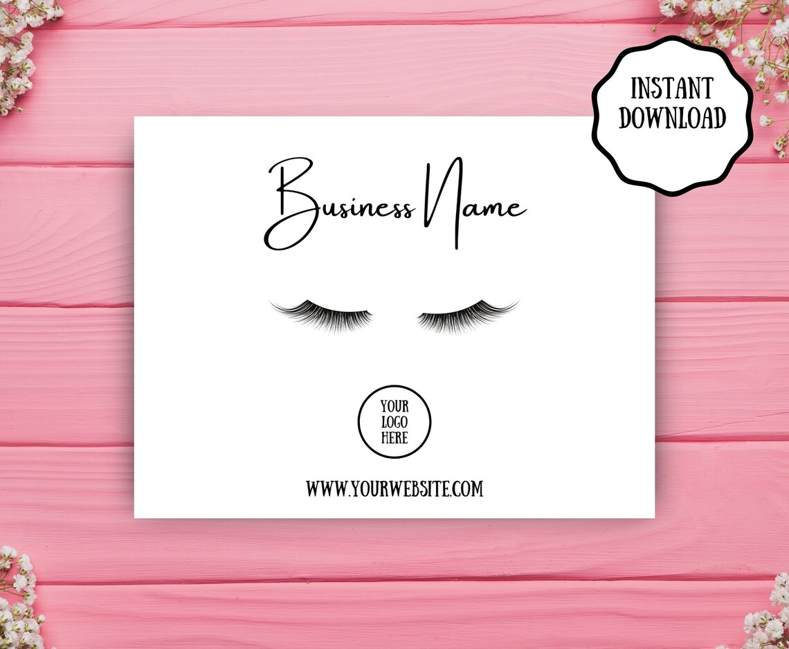 Editable Lash Care Card, Lash Aftercare Card Template, Lash Business