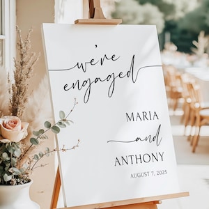 Minimalist Engagement Sign, Engagement Party Sign, Engagement Party Welcome Sign, Modern Engagement Party Decorations, Party Welcome Sign
