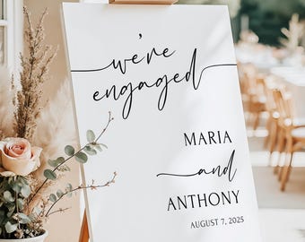 Minimalist Engagement Sign, Engagement Party Sign, Engagement Party Welcome Sign, Modern Engagement Party Decorations, Party Welcome Sign