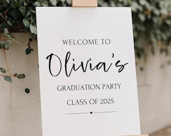 Printed and Shipped Graduation Party Welcome Sign Graduation Party Sign Graduation Party Decorations Custom Graduation Party Sign