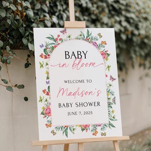 Printed and Shipped Baby in Bloom Baby Shower Sign Wildflower Baby Shower Welcome Sign Baby in Bloom Sign Girl Baby Shower Decor