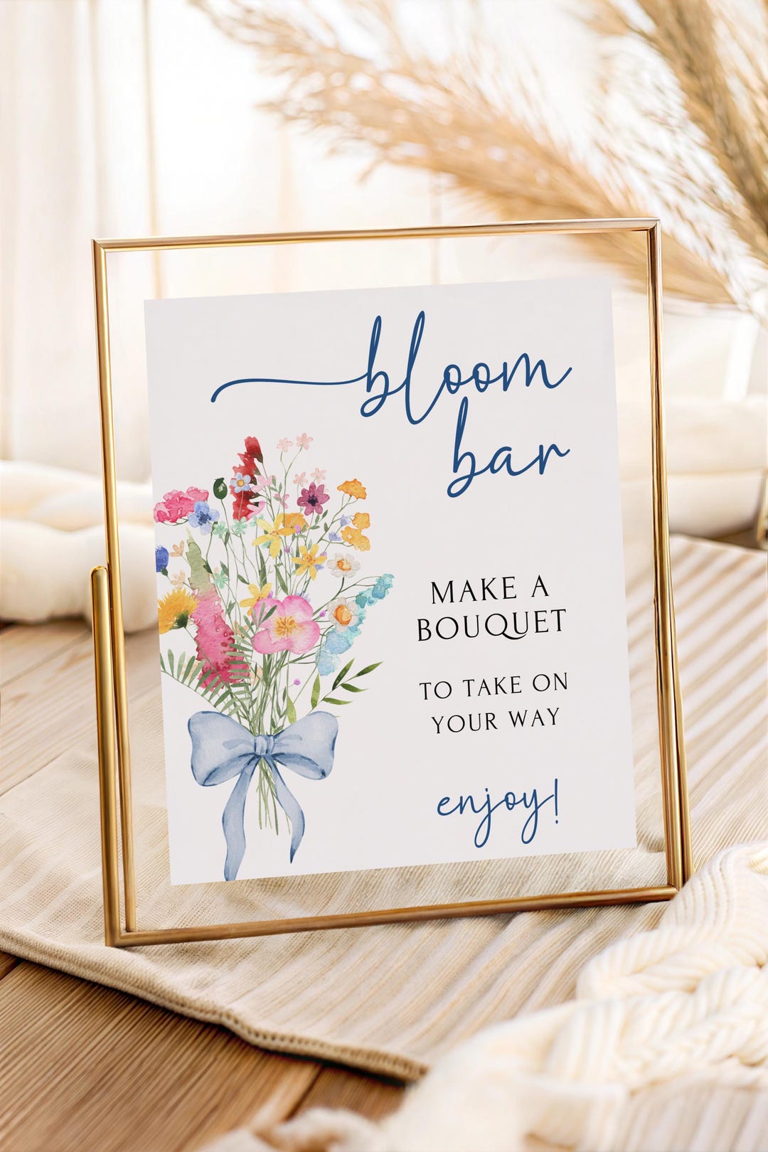 Printed and Shipped Something Blue Wildflower Flower Bar Sign Build ...