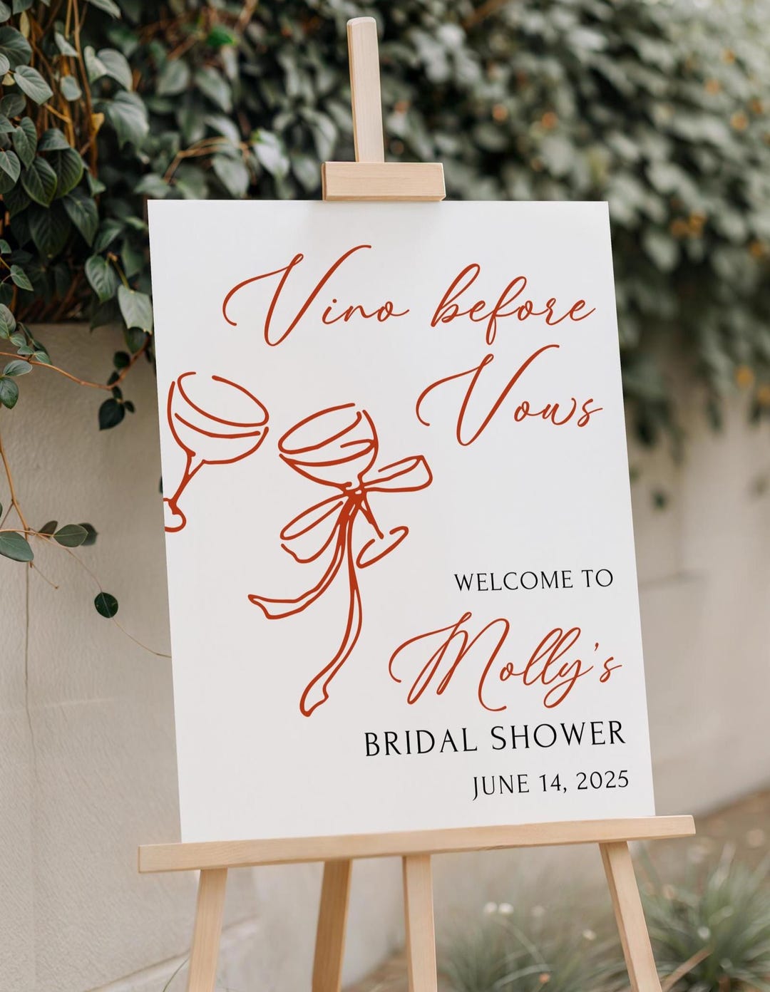 Vino Before Vows Bridal Shower Welcome Sign Wine Themed Bachelorette ...