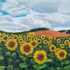 Sunflowers original acrylic painting 30x24cm (11.75x9.5 inches)