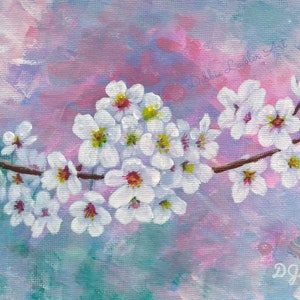 Spring Blossoms original painting 5x7 inches (13x18 cm)