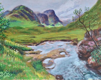 Glencoe Beauty, original painting of Scotland, 8 x10 inches, acrylic on canvas panel