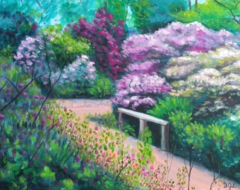 Isabella Plantation #2 original painting; Richmond Park, London; 42cm x30cm; 16.5"x11.75"