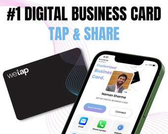 DIGITAL Business card Black - NFC Card - Share Contact Info, Social Media, Custom Links and Many More -Compatible w iPhone & Android