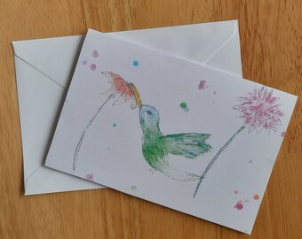 Beautiful hummingbird card