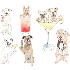 Pet Signature Drink Sign, Custom Watercolor Painting, Signature Drink illustration, Dog Custom Bar Sign, Signature Cocktail Wedding Sign image 5