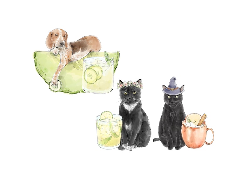 Pet Signature Drink Sign, Custom Watercolor Painting, Signature Drink illustration, Dog Custom Bar Sign, Signature Cocktail Wedding Sign image 20