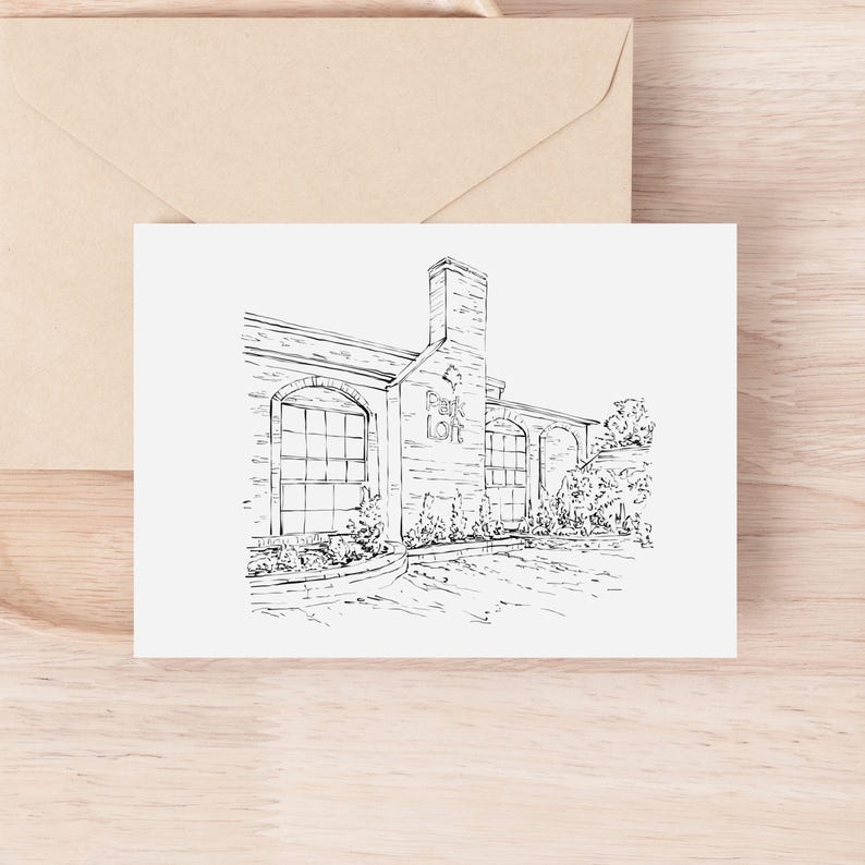 Wedding Venue Illustration, Custom Drawing from Photo, Hand Drawn Venue Sketch, Wedding Venue Drawing, Wedding Drawing, 1st Anniversary Gift image 3