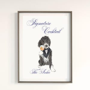 Pet Signature Drink Sign, Custom Watercolor Painting, Signature Drink illustration, Dog Custom Bar Sign, Signature Cocktail Wedding Sign image 17
