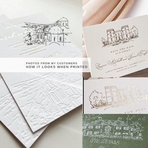 Hand Drawn Wedding Venue Sketch for Letterpress, Minimalist Wedding Venue Illustration, Simple Line Art, Custom Wedding Illustration, SVG image 17