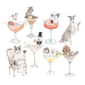 Pet Signature Drink Sign, Custom Watercolor Painting, Signature Drink illustration, Dog Custom Bar Sign, Signature Cocktail Wedding Sign image 3
