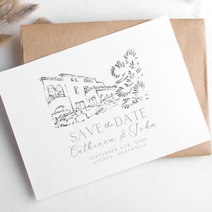 Hand Drawn Wedding Venue Sketch for Letterpress, Minimalist Wedding Venue Illustration, Simple Line Art, Custom Wedding Illustration, SVG image 16