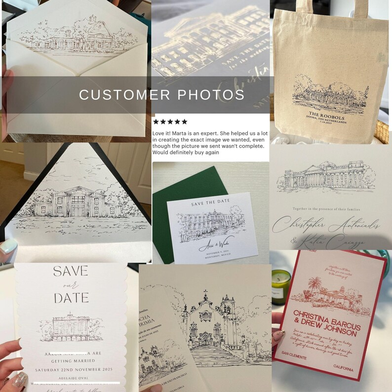 Wedding Venue Illustration, Custom Drawing from Photo, Hand Drawn Venue Sketch, Wedding Venue Drawing, Wedding Drawing, 1st Anniversary Gift image 10