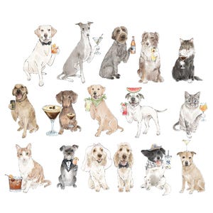 Pet Signature Drink Sign, Custom Watercolor Painting, Signature Drink illustration, Dog Custom Bar Sign, Signature Cocktail Wedding Sign image 4