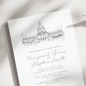 Wedding Venue Illustration, Custom Drawing from Photo, Hand Drawn Venue Sketch, Wedding Venue Drawing, Wedding Drawing, 1st Anniversary Gift image 14