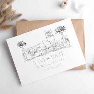 Wedding Venue Illustration, Custom Drawing from Photo, Hand Drawn Venue Sketch, Wedding Venue Drawing, Wedding Drawing, 1st Anniversary Gift image 17