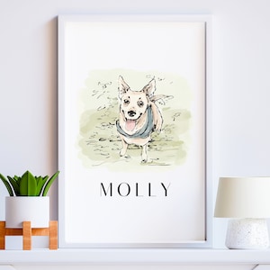 Watercolor Pet Portrait from photo, Dog Painting, Hand Drawn Gift, Customised Pet Portrait, Gifts for Family