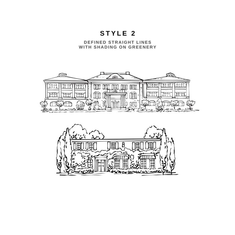 Hand Drawn Wedding Venue Sketch for Letterpress, Minimalist Wedding Venue Illustration, Simple Line Art, Custom Wedding Illustration, SVG image 6
