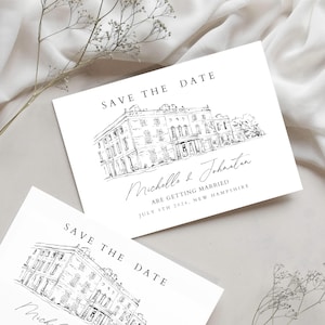 Wedding Venue Illustration, Custom Drawing from Photo, Hand Drawn Venue Sketch, Wedding Venue Drawing, Wedding Drawing, 1st Anniversary Gift image 2
