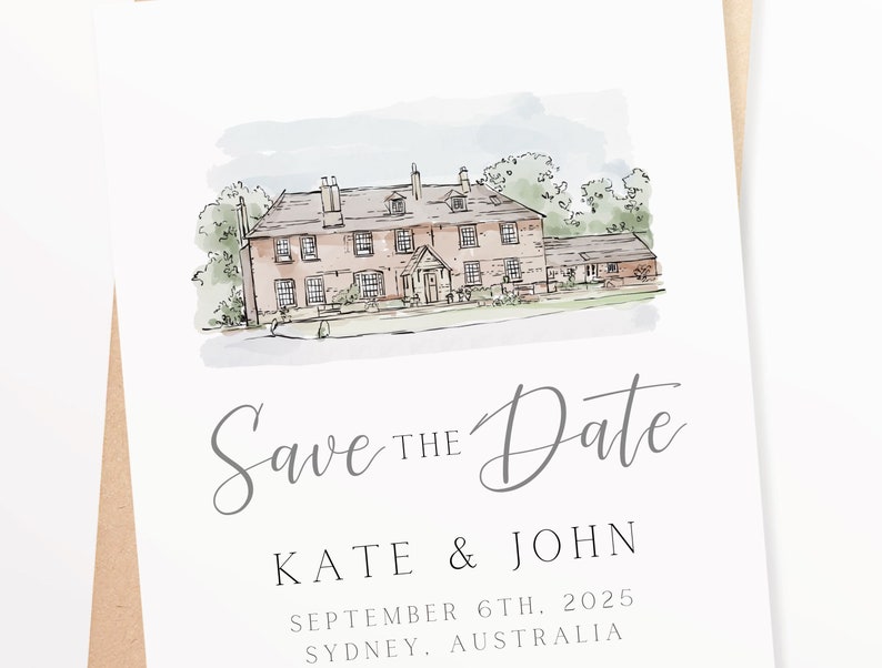 watercolor wedding venue illustration, wedding venue sketch, Wedding Venue Illustration, wedding venue watercolor, wedding invitation, personalised wedding invitations