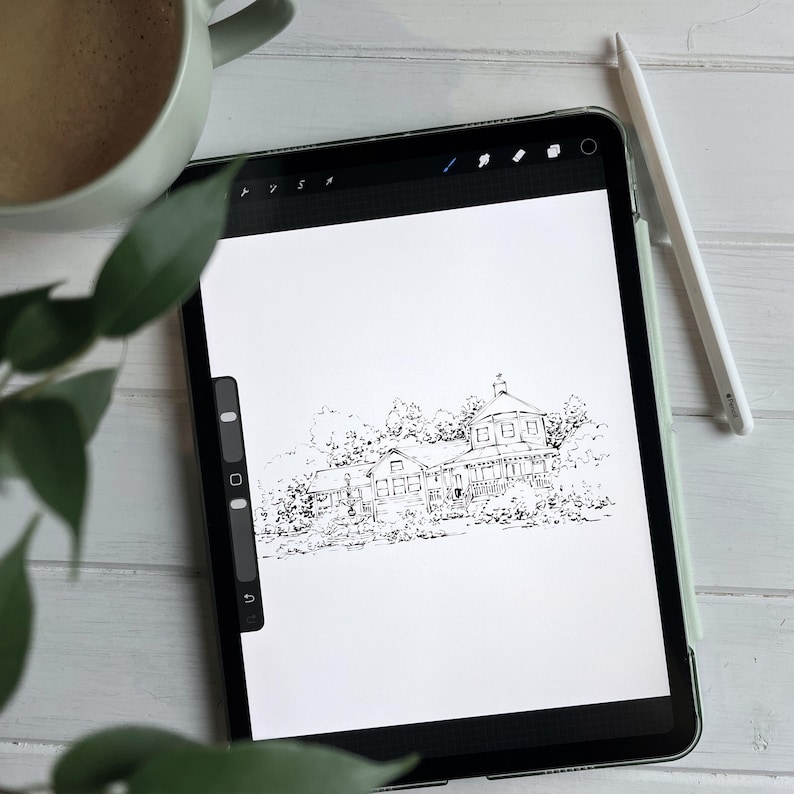 Wedding Venue Illustration, Custom Drawing from Photo, Hand Drawn Venue Sketch, Wedding Venue Drawing, Wedding Drawing, 1st Anniversary Gift image 18