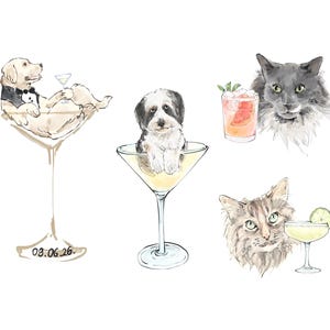 Pet Signature Drink Sign, Custom Watercolor Painting, Signature Drink illustration, Dog Custom Bar Sign, Signature Cocktail Wedding Sign image 16