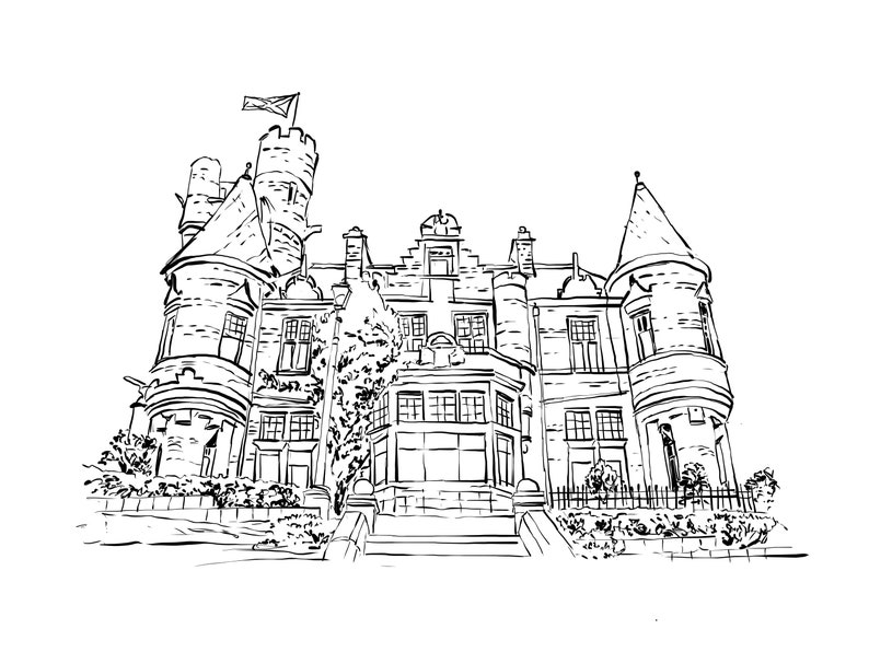 Hand Drawn Venue Illustration Castle Wedding Venue Drawing - Etsy