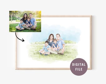 Family Portrait, Painting From Photo, digital file