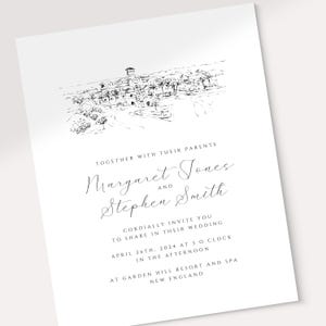 Wedding Venue Illustration, Custom Drawing from Photo, Hand Drawn Venue Sketch, Wedding Venue Drawing, Wedding Drawing, 1st Anniversary Gift image 20
