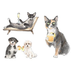 Pet Signature Drink Sign, Custom Watercolor Painting, Signature Drink illustration, Dog Custom Bar Sign, Signature Cocktail Wedding Sign image 14